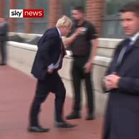 Boris Johnson met with boos outside Welsh Assembly