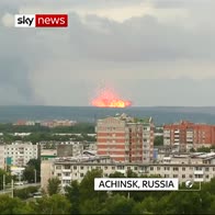 Explosion at military base rocks Russian town