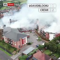 Crewe retirement complex fire seen from above