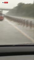 Traffic on M74 due to local flooding