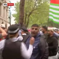 Protests over Kashmir crisis in London