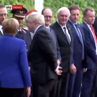 PM arrives in Berlin to cries of 'stop Brexit!'