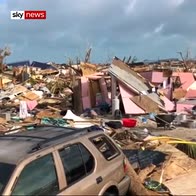 Shanty town decimated by Hurricane Dorian