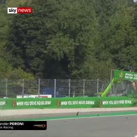 Moment racing car launched into air