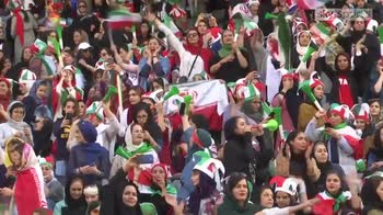 Iranian women attend historic match