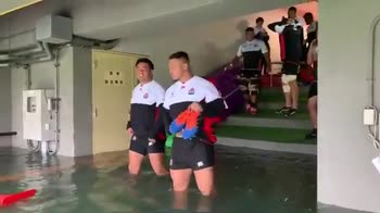 video rugby giappone nazionale tifone allenamento