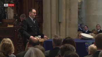 Officer's widow and brother lay tributes