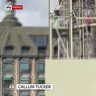 Climate protester begins climb on Big Ben