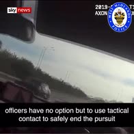 Police car slams into dangerous driver