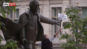 Londra, danneggiata la statua di Churchill