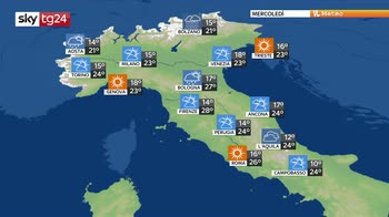 Ultime residue piogge poi schiarite, aria più fresca al sud