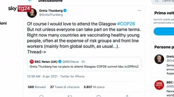 clima, greta thunberg diserta la Cop26 a causa del virus