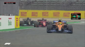 Sorpasso Hamilton su Leclerc (16.55, giro 55)