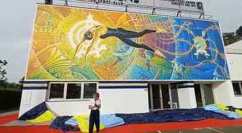 Federica Pellegrini 'scopre' il murale il suo onore: video