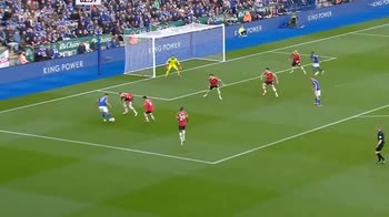 Leicester - Man United, il gol di Vardy