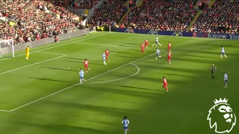 Il gol di Mwepu, Liverpool-Brighton