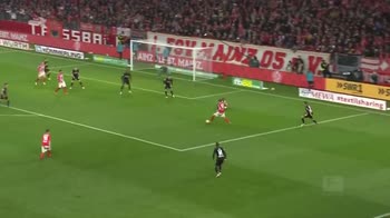 Il gol di Widmer, Mainz-Monchengladbach