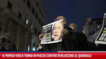 Roma, il Popolo Viola contro Berlusconi al Quirinale