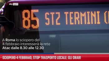 Sciopero 4 febbraio, stop trasporto locale: gli orari