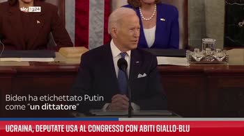 Parlamentari americane vestite con colori ucraina