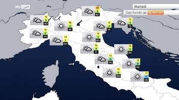 Meteo: calo delle temperature, venti a 100 km/h