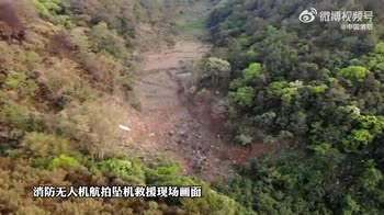 Cina, il luogo dell'incidente dell'aereo. Video del drone