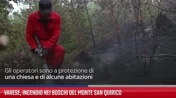 Varese, incendio nei boschi del monte San Quirico
