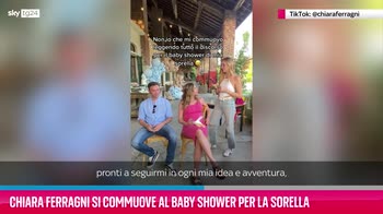 exterior envío Reverberación Chiara Ferragni si commuove al baby shower per la sorella Francesca: 'Sei  stata la mia prima confidente' VIDEO