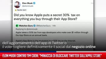 Elon Musk contro Tim Cook: "Minaccia di bloccare Twitter sull'Apple Store"