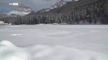 Gelo in montagna, -30 gradi a Misurina