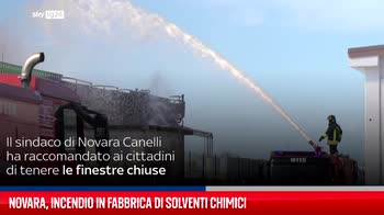 Novara, incendio in fabbrica di solventi