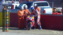 GP Teruel, la caduta di Alex Marquez nelle prove libere 1
